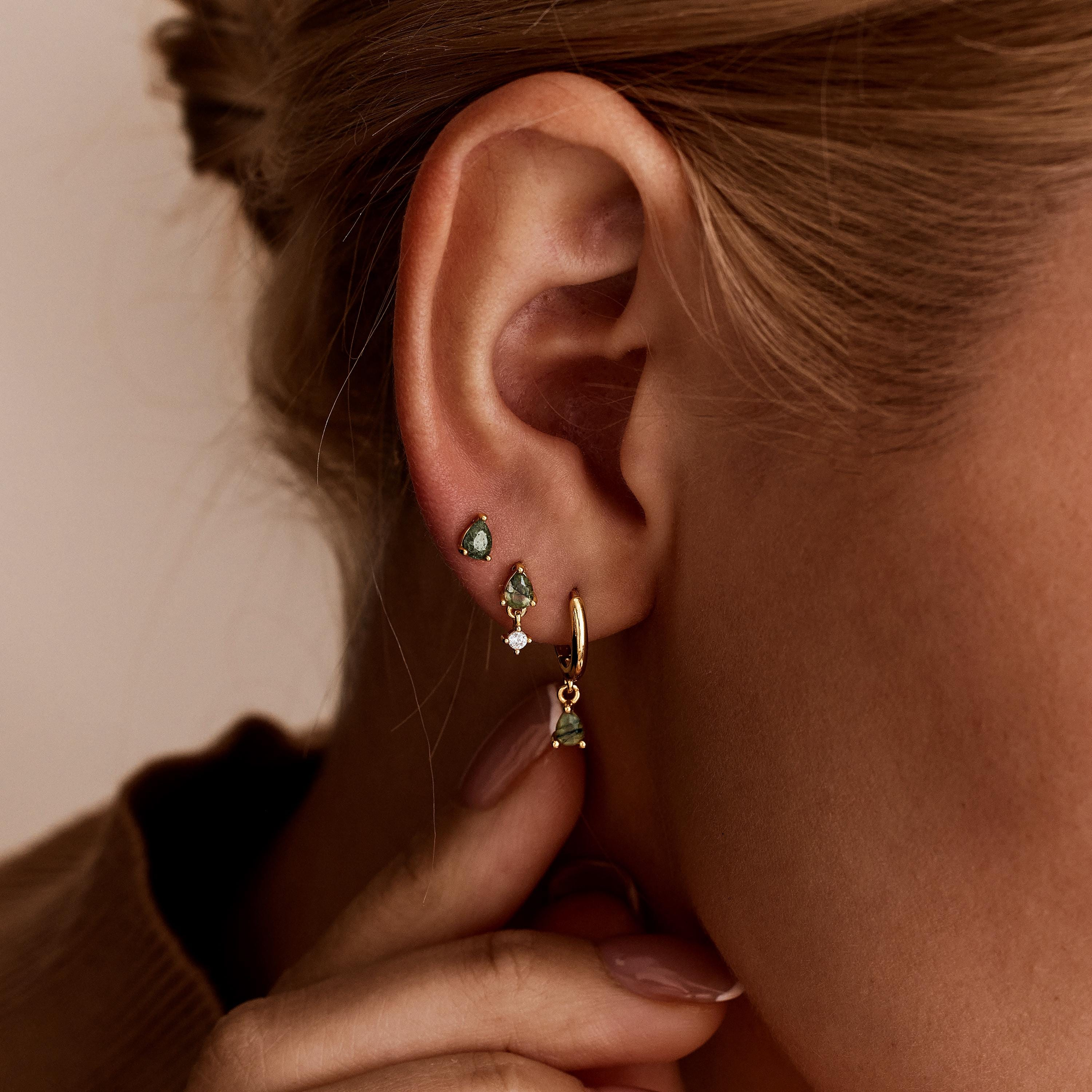 Moss Agate Earring (1 PC)