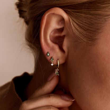 Moss Agate Earring (1 PC)