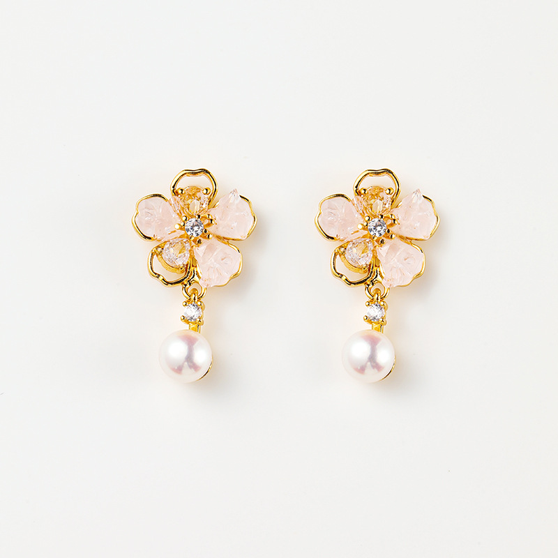 Blooming Pearl Flower Earrings