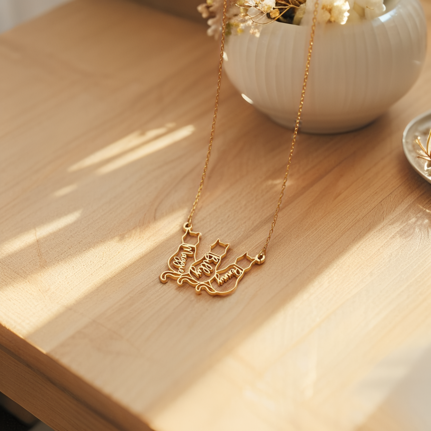 Personalized Dainty Cat Name Necklace