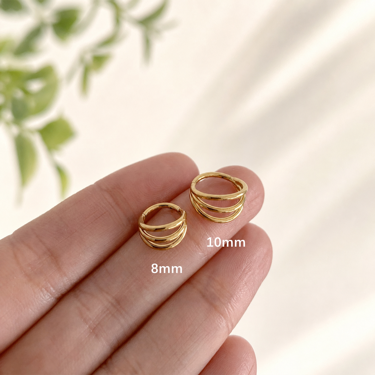 Triple Hinged Ear Cuff Earrings — Three Lines, One Effortless Stack