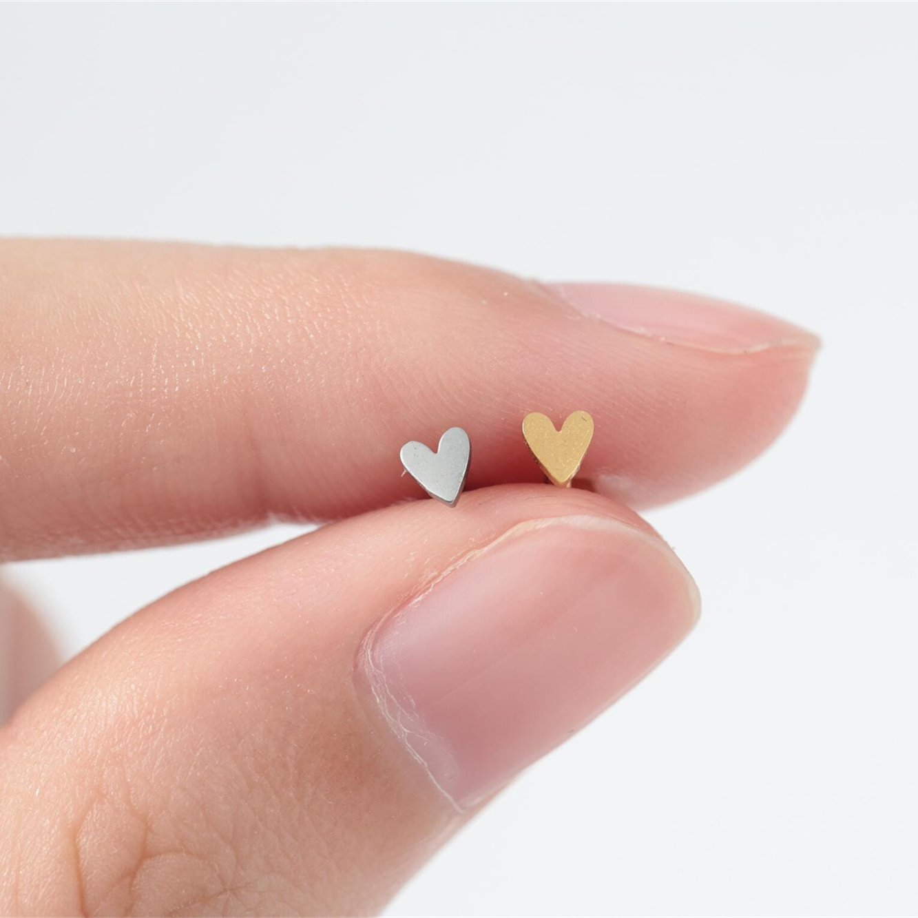 Sterling Silver Heart Flat Back Earring (1 PC)