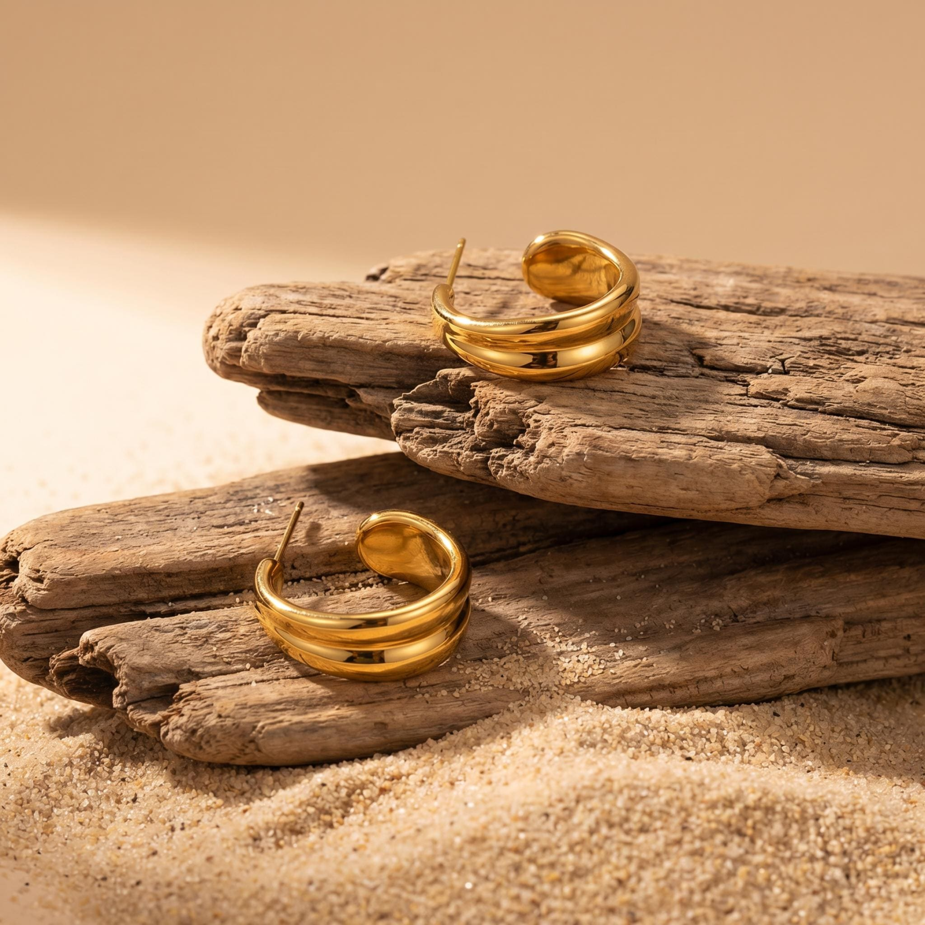 Bold Wave Hoop Earrings
