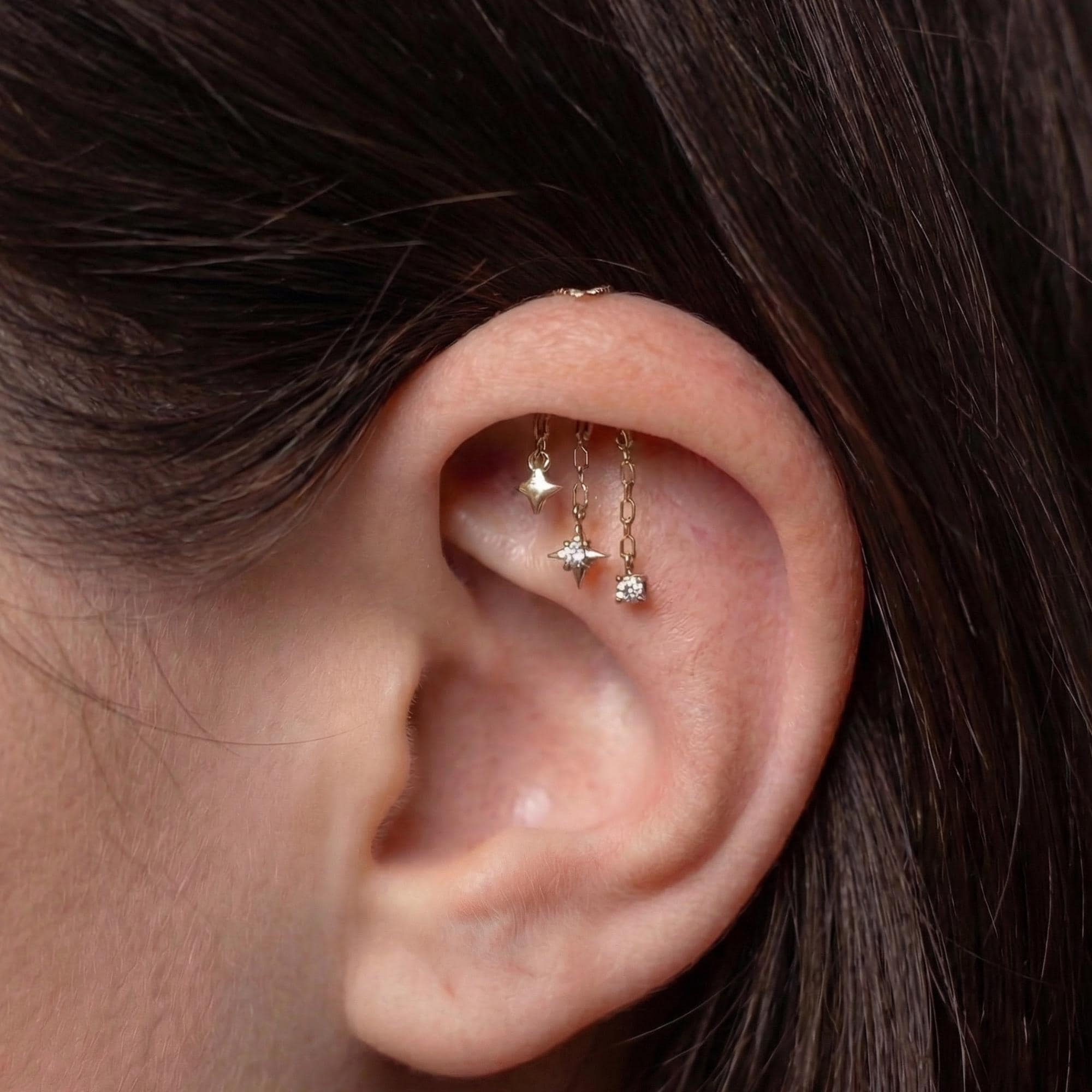 Vertical Spiral Chain Earring