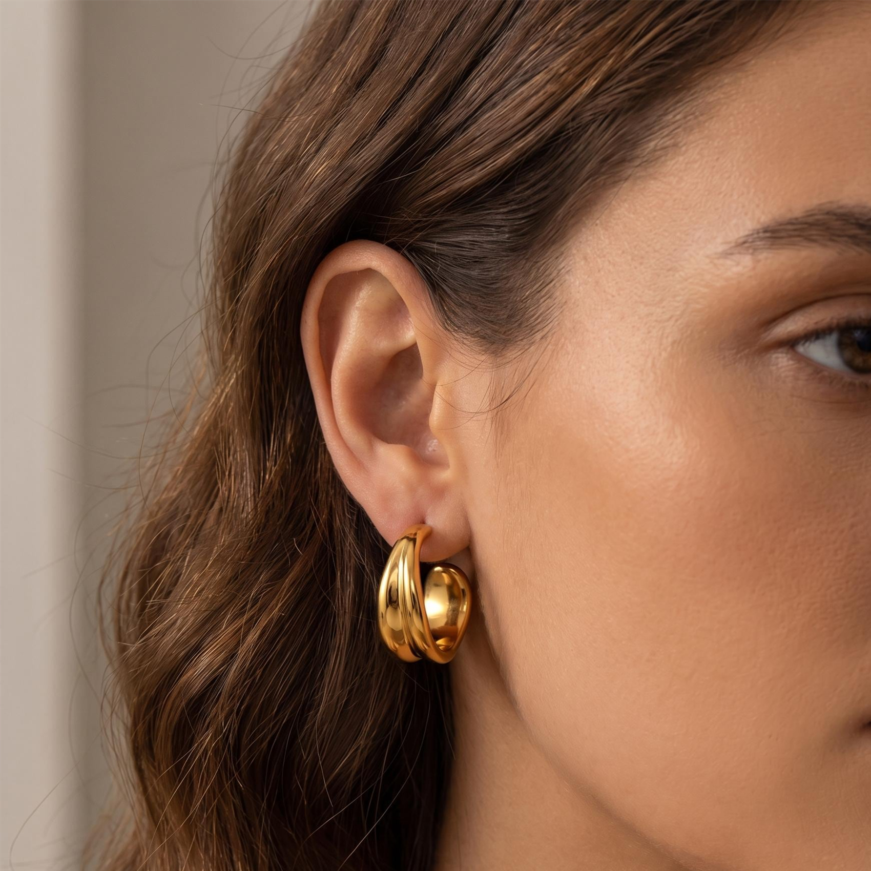 Bold Wave Hoop Earrings