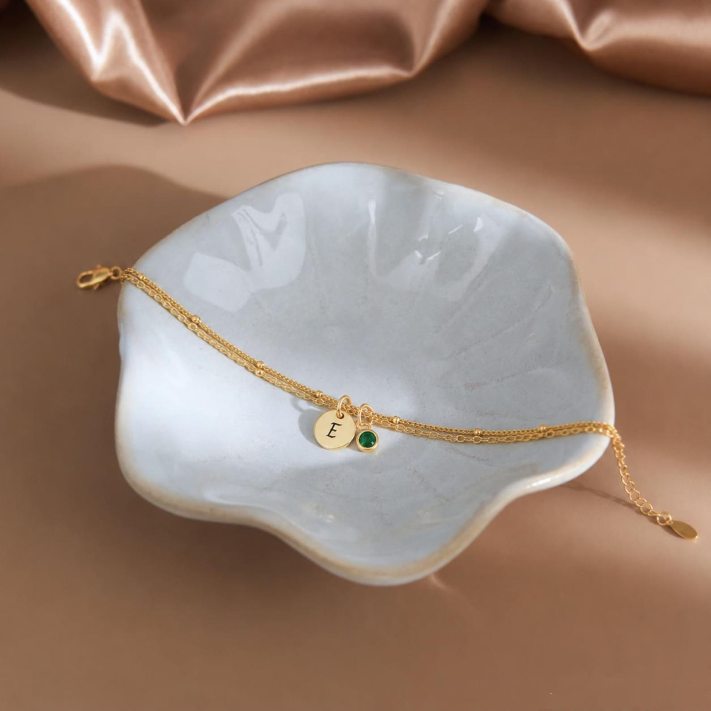 Initial Birthstone Bracelet — A Tiny Charm of Meaning