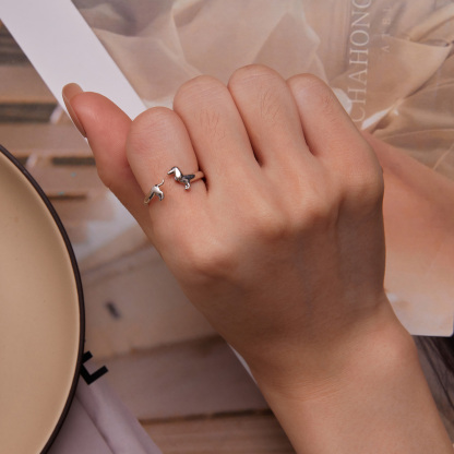 Dainty Dachshund Ring in Sterling Silver