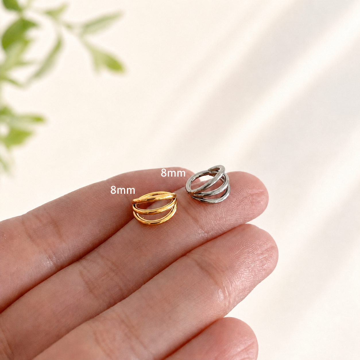 Triple Hinged Ear Cuff Earrings — Three Lines, One Effortless Stack