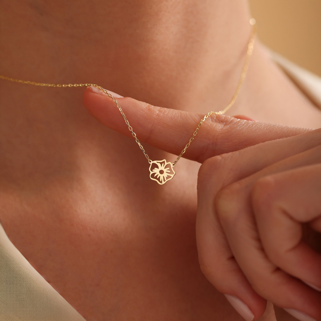 Personalized Dainty Birth Flower Necklace