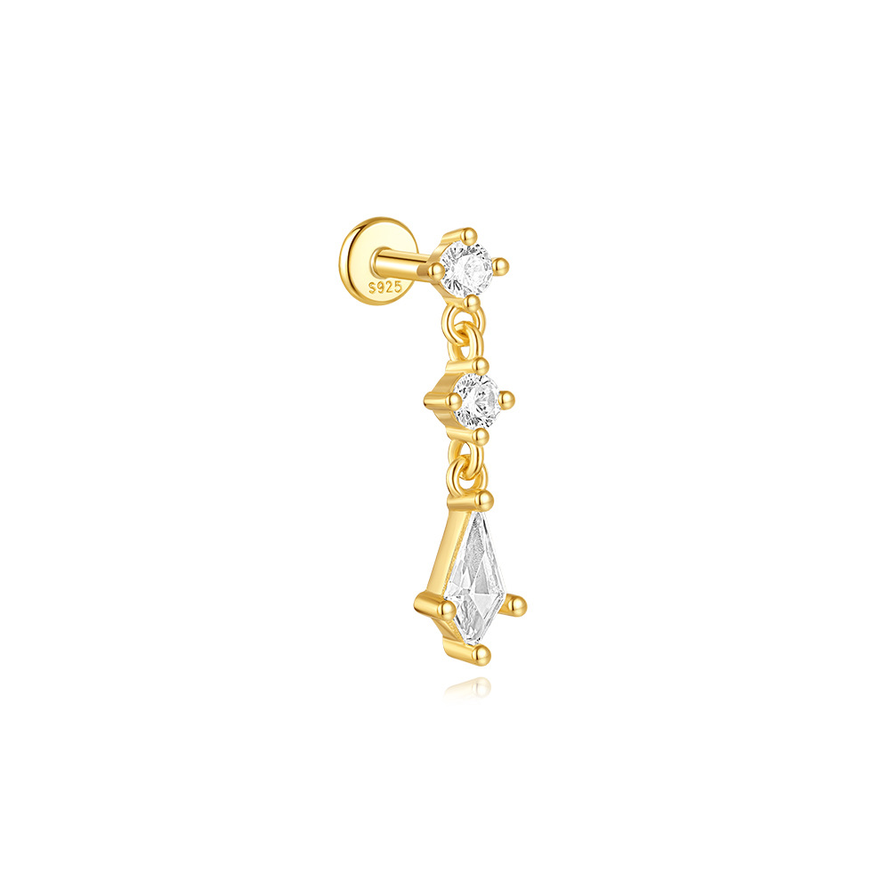 Sterling Silver Cz Dangle Labret (1 PC)