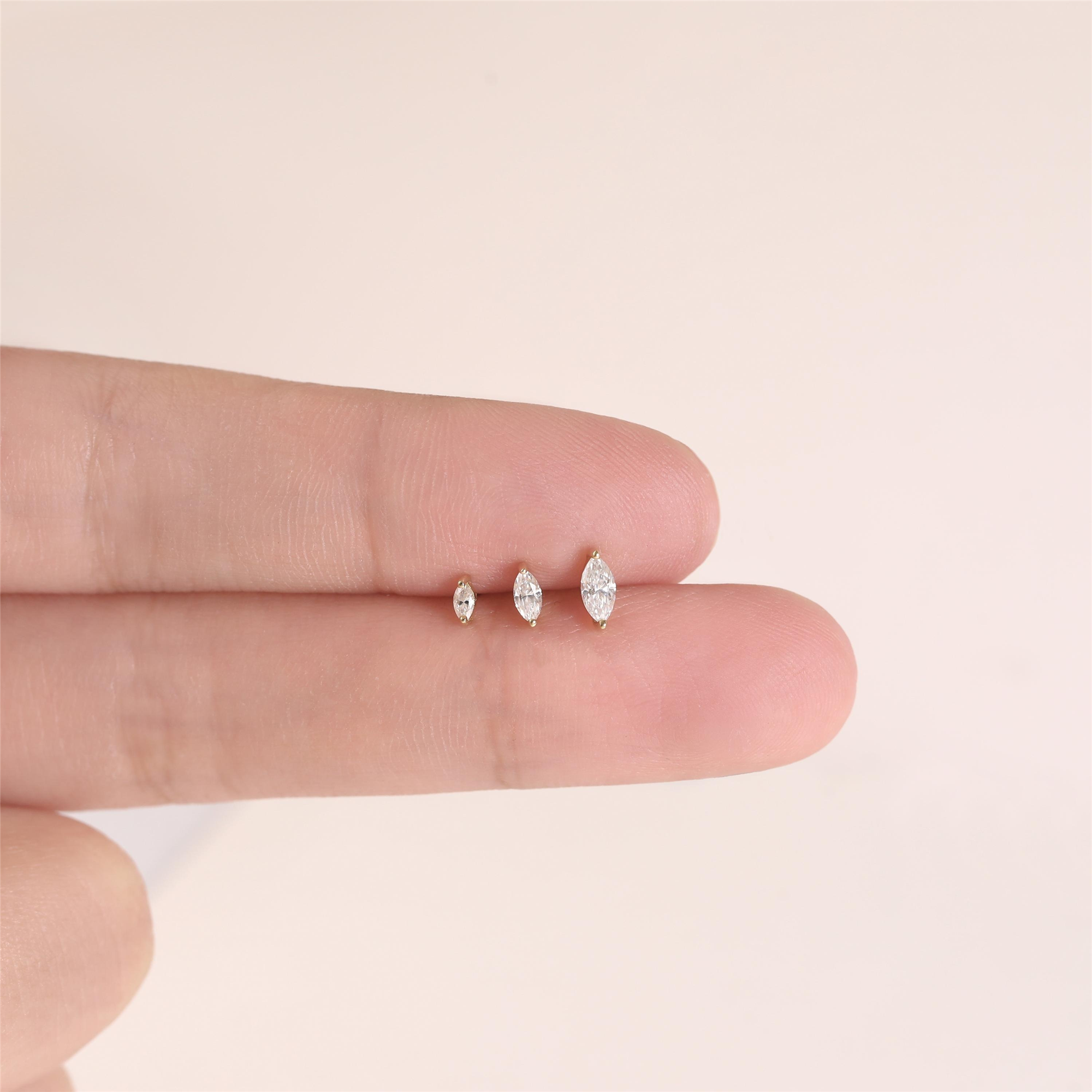 Tiny Marquise Helix Stud Earrings (3 PCS)
