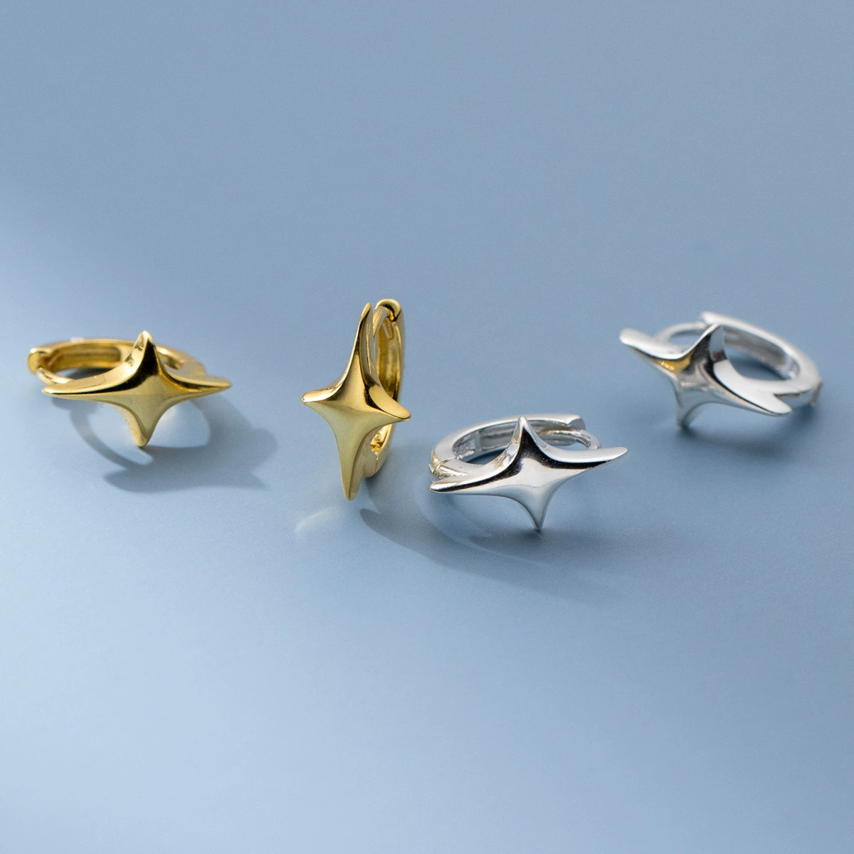 North Star Huggie Hoop Earring — A Tiny Spark for Everyday Shine