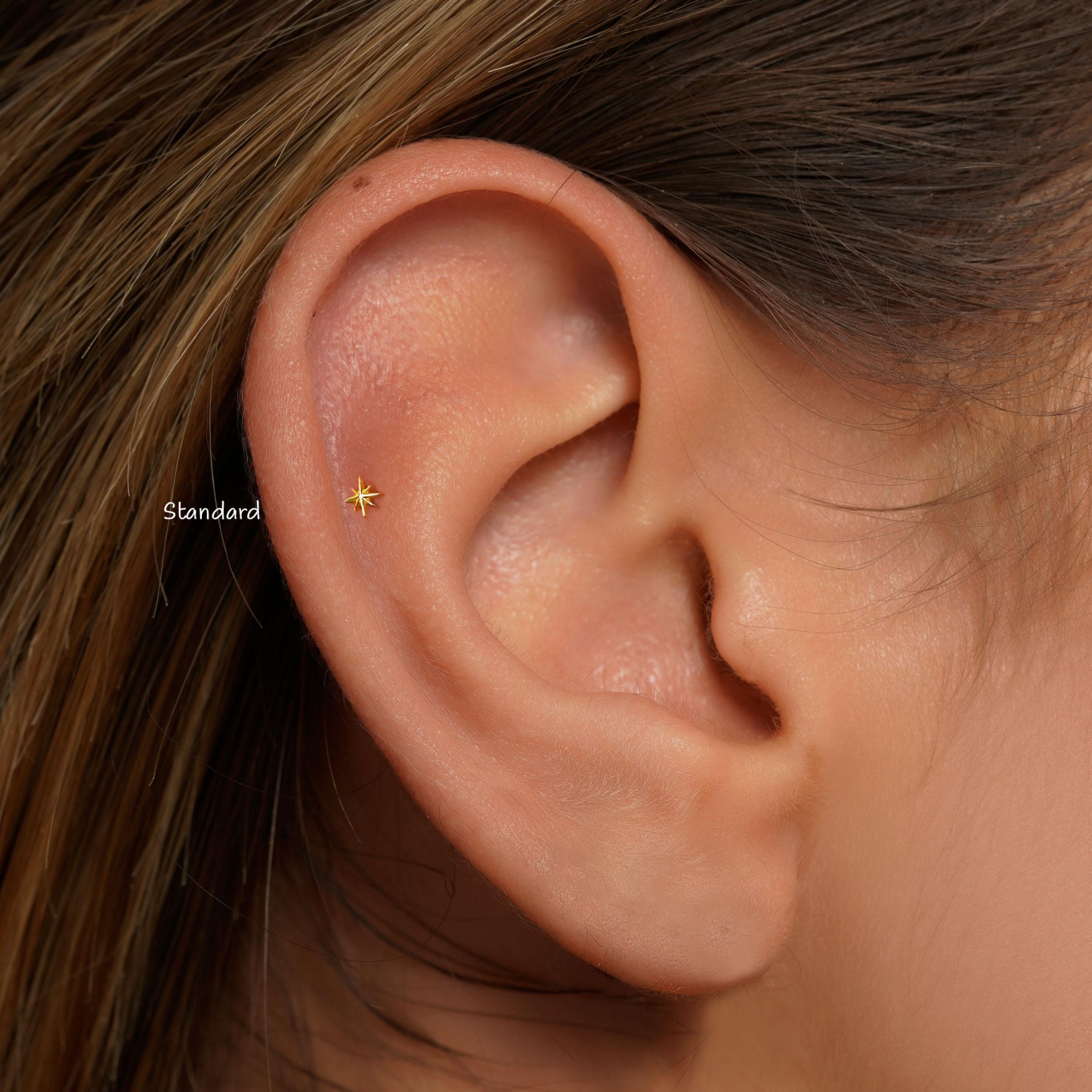 Sterling Silver Starburst Flat Back Earring (1 PC)