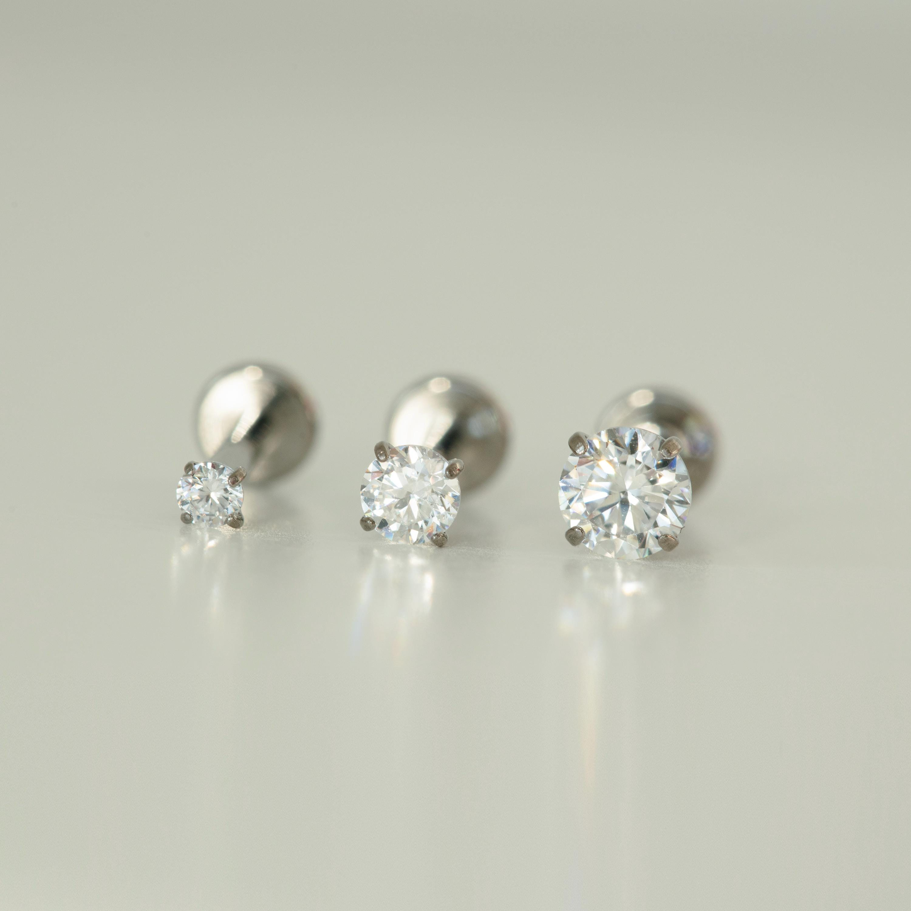 Threadless Push Pin Flat Back Stud Earring (2 PCS)