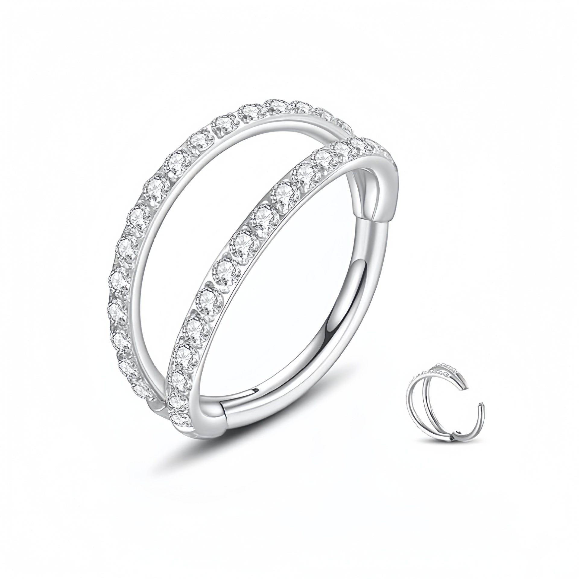 CZ Double Hoops — Two Lines of Everyday Sparkle