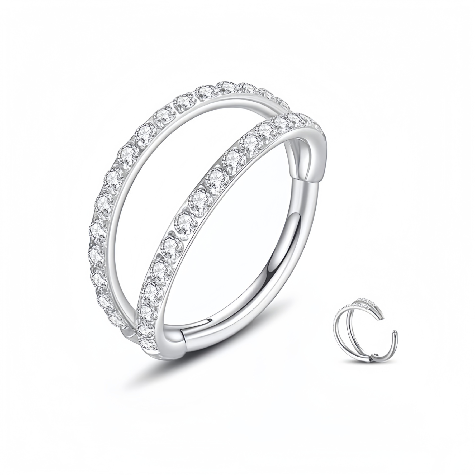 CZ Double Hoops — Two Lines of Everyday Sparkle