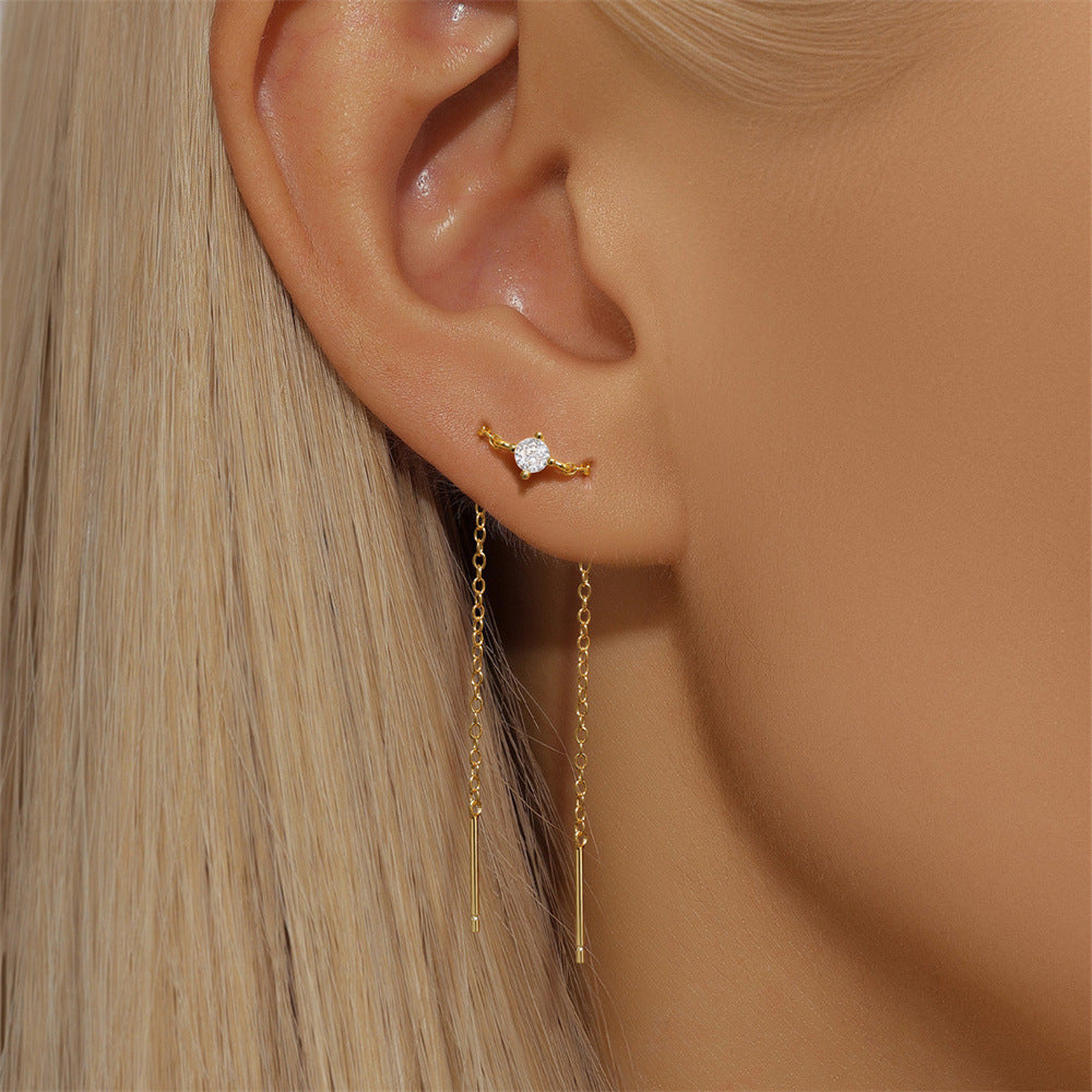 Sterling Silver Threader Chain Earring (1 PC)