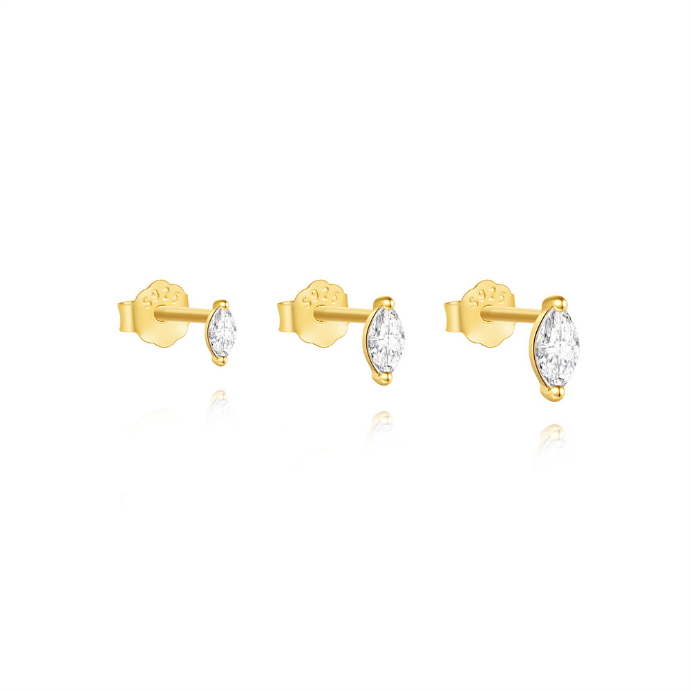 Tiny Marquise Helix Stud Earrings (3 PCS)