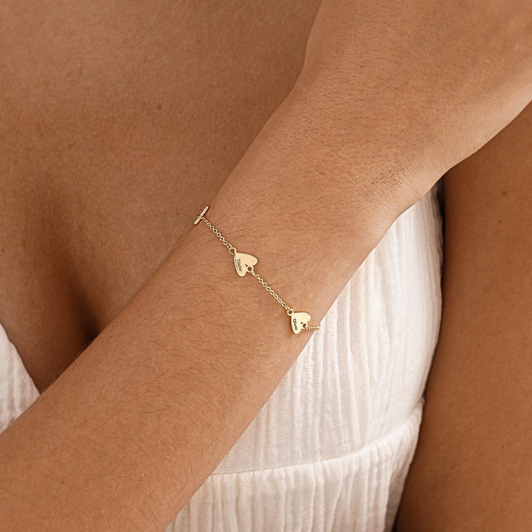 Personalized Heart Name Bracelet