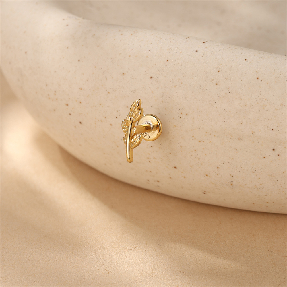 Sterling Silver Leaf-Shaped Earring (1 PC)