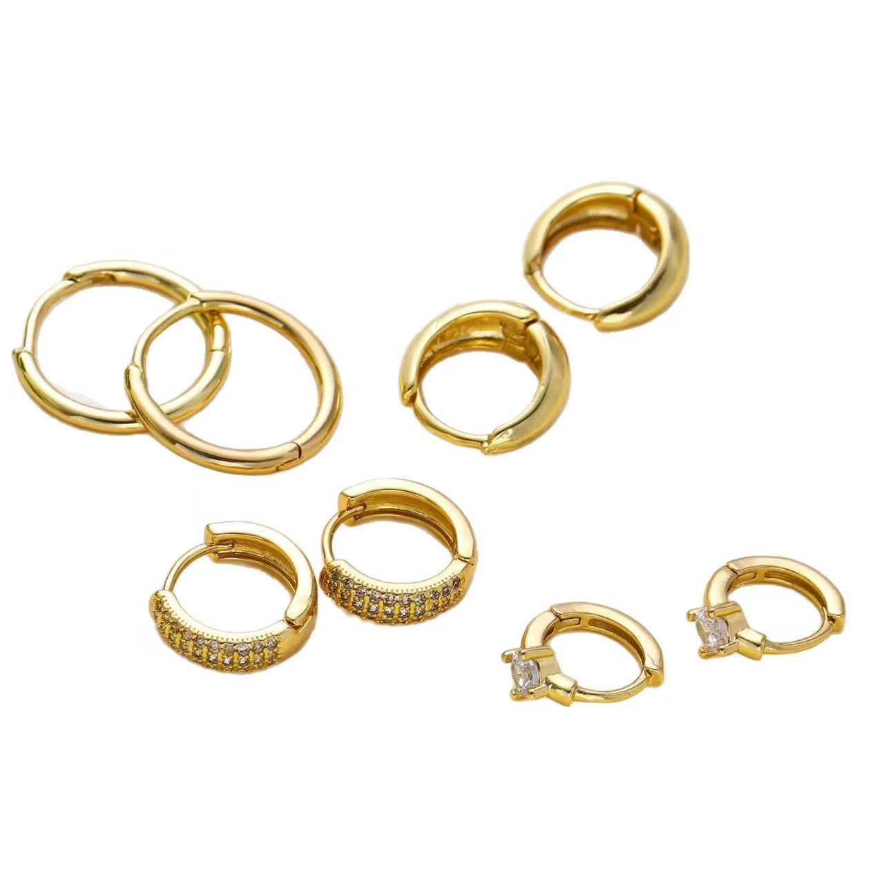 CZ Hoop Earring Set