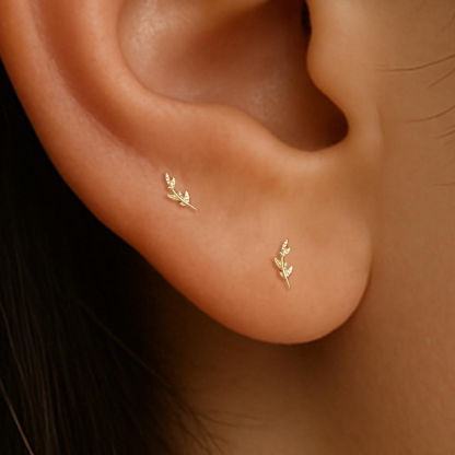 Sterling Silver Leaf-Shaped Earring (1 PC)