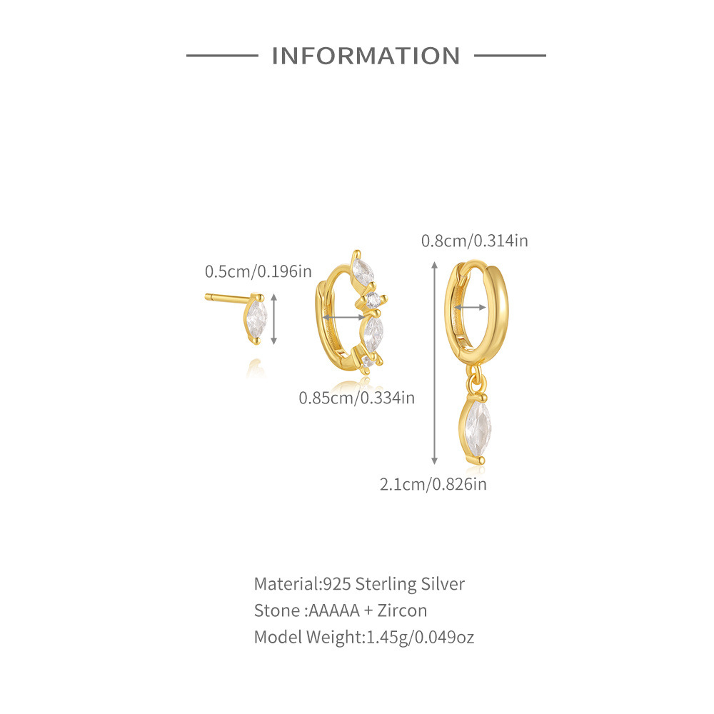 Marquise CZ Hoop & Stud Set