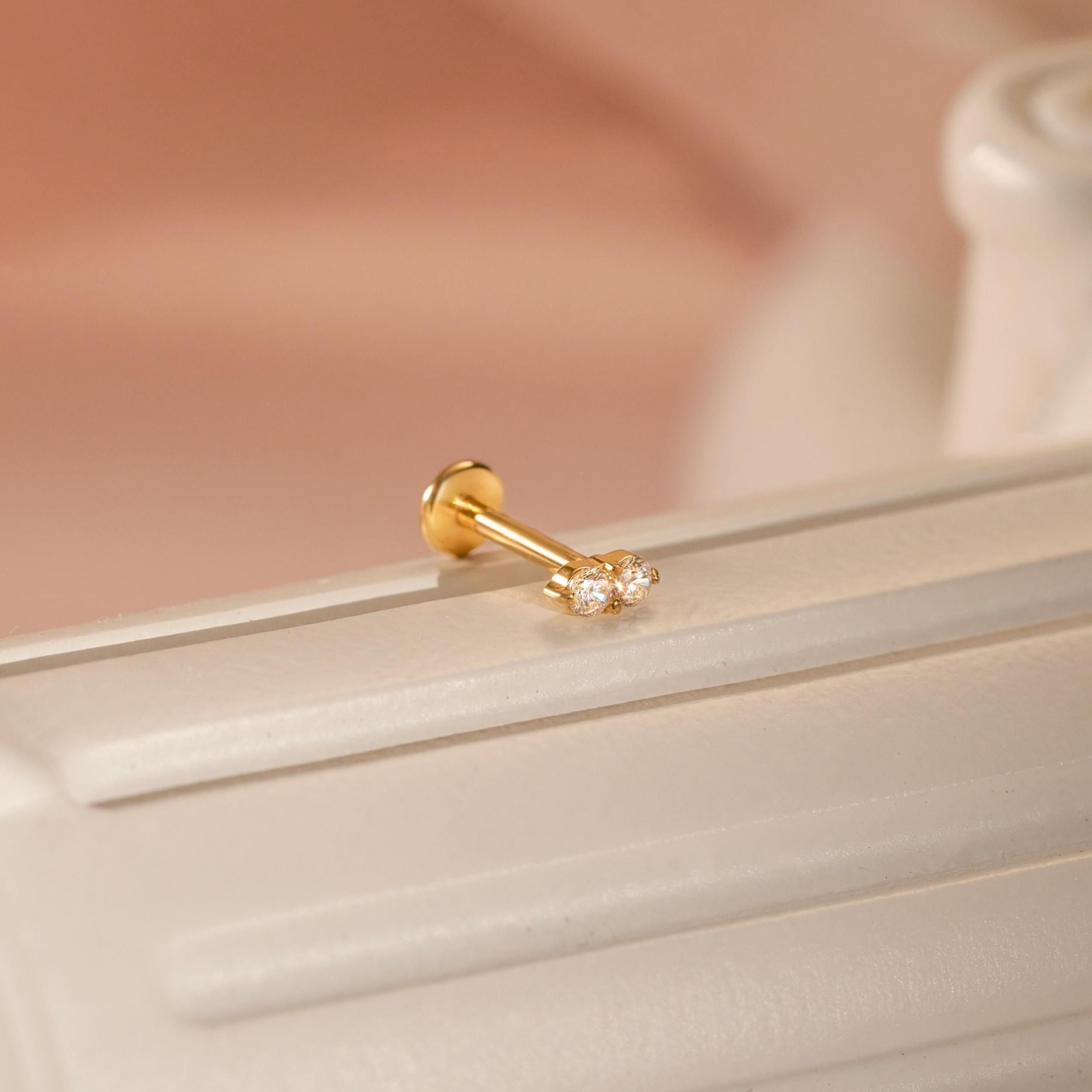 Tiny CZ Flatback Studs(2 PCS)