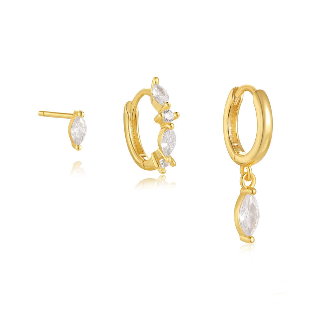 Marquise CZ Hoop & Stud Set
