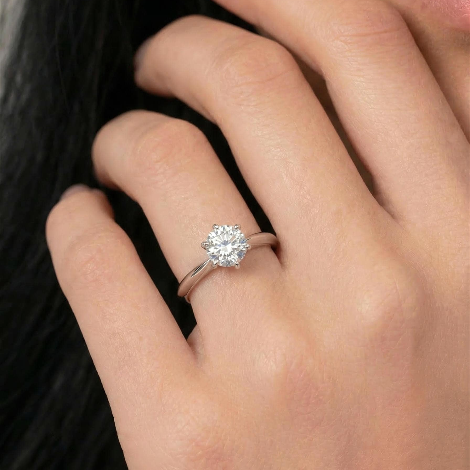 Moissanite Solitaire Ring — A Clear Spark of Forever