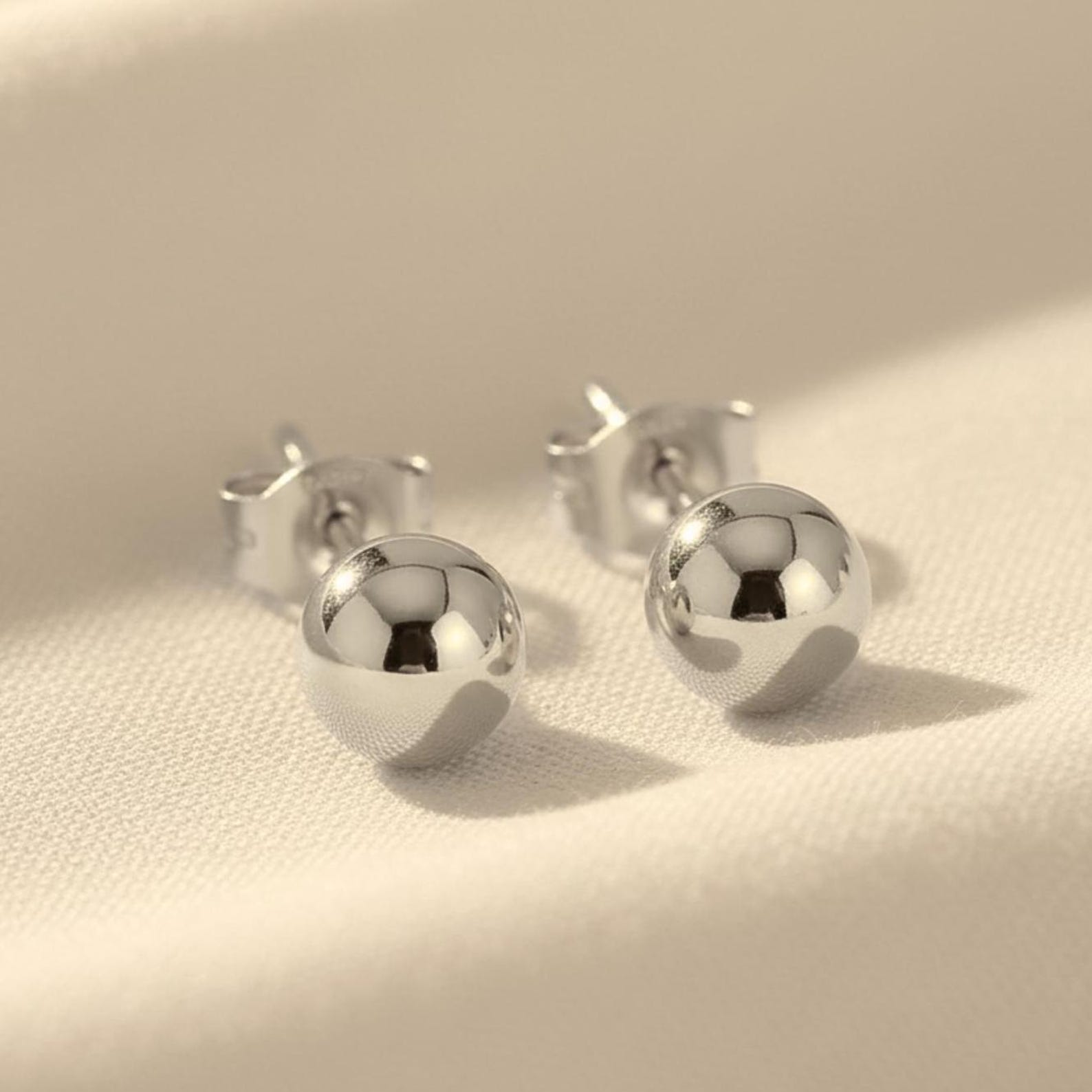 Classic Ball Stud Earrings — Pure Shine for Every Day