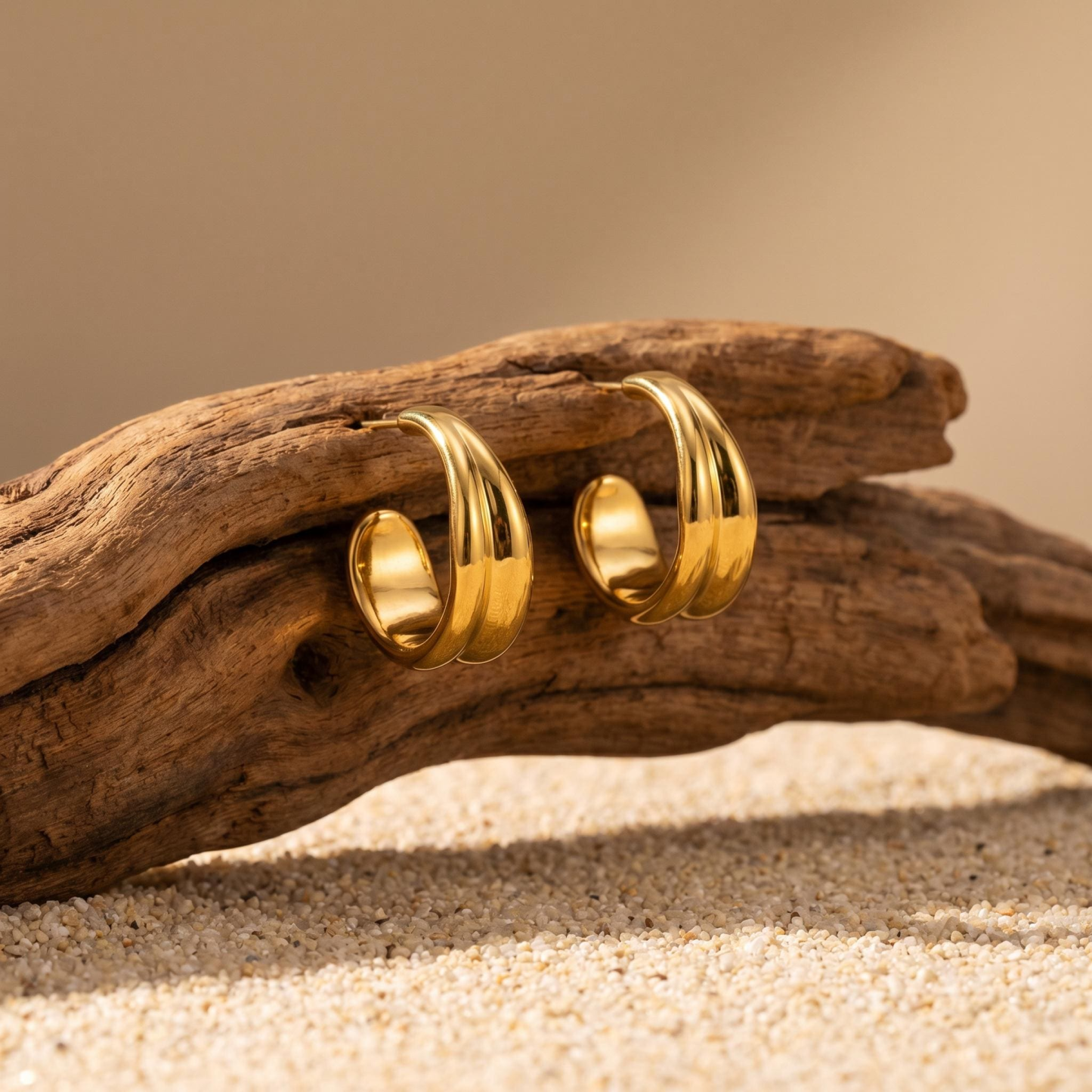 Bold Wave Hoop Earrings