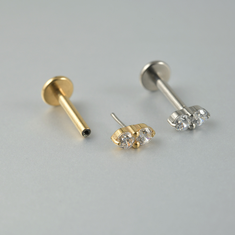 Tiny CZ Flatback Studs(2 PCS)