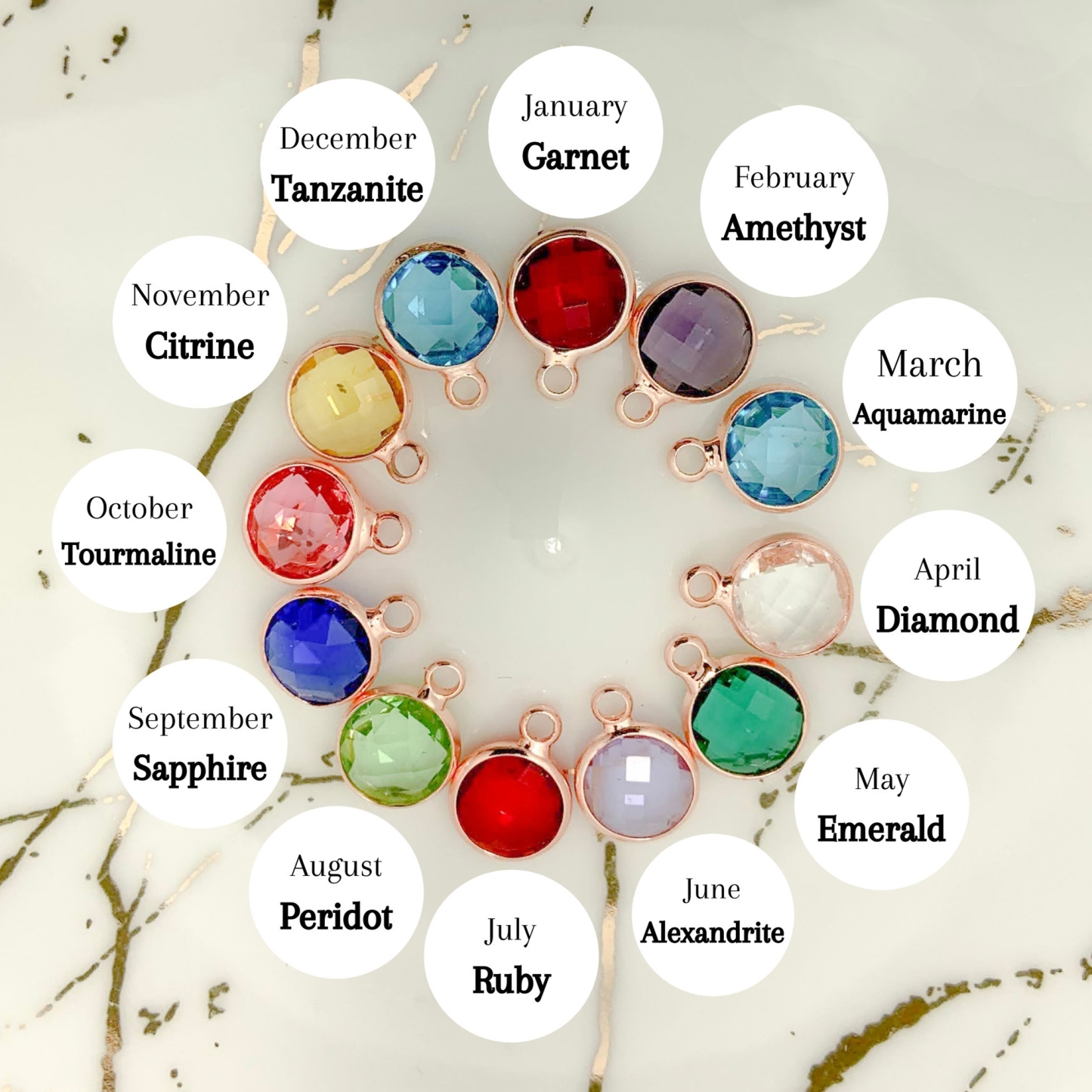 Personalized Birth Flower & Birthstone Bracelet