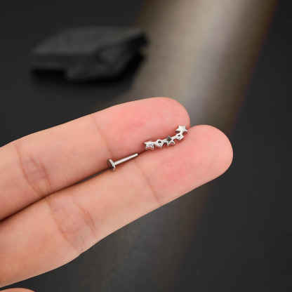 Paved Star & CZ Ear Climber(1PC)