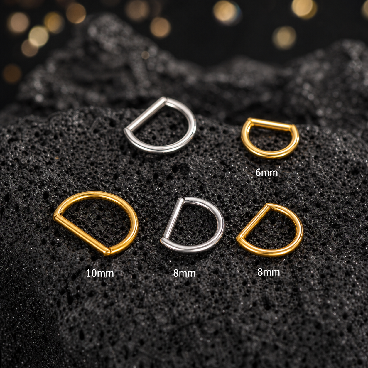 D-Shaped Hinged Hoop Earrings — Minimal Curves for Everyday Stacking