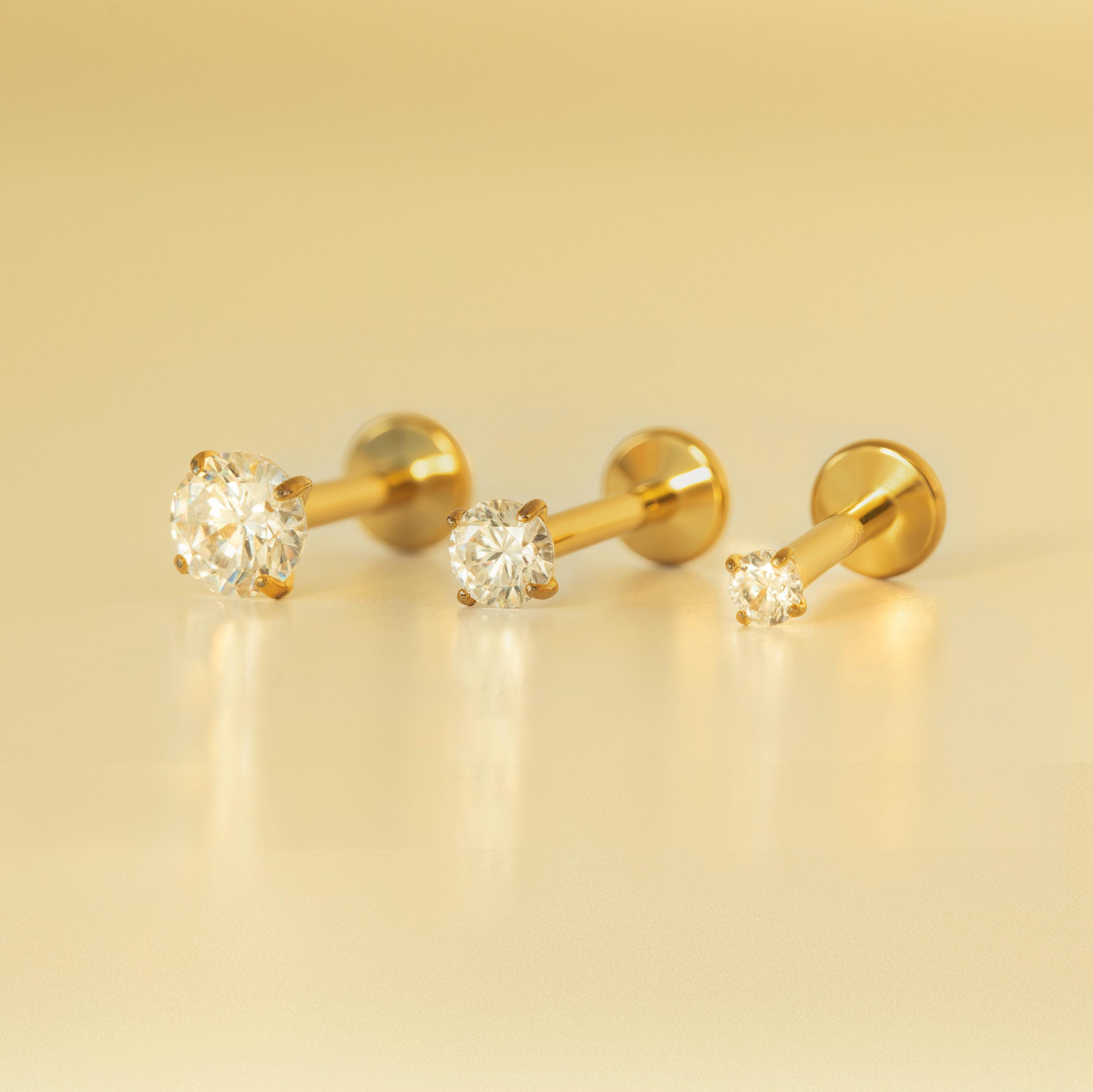 Threadless Push Pin Flat Back Stud Earring (2 PCS)