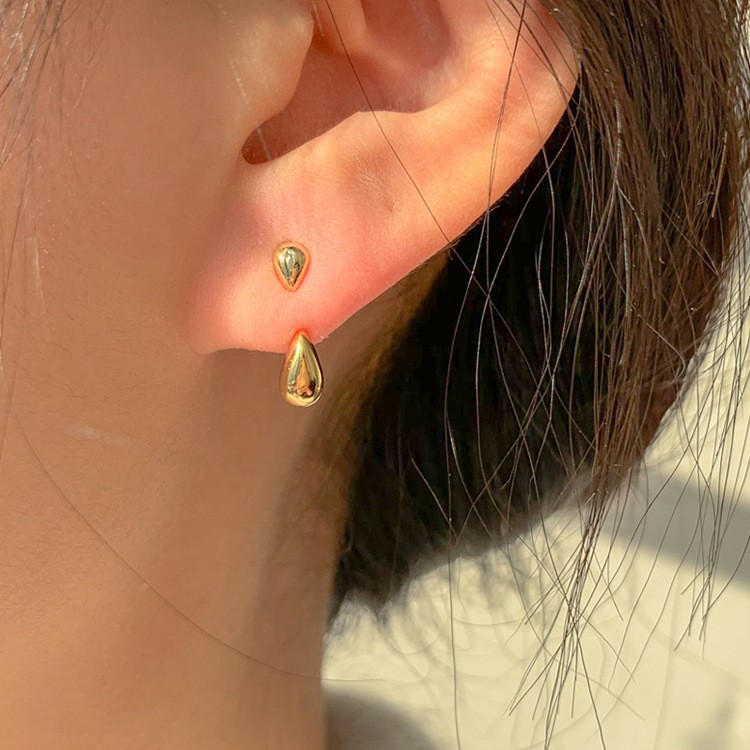 Back Drop Teardrop Stud Earrings