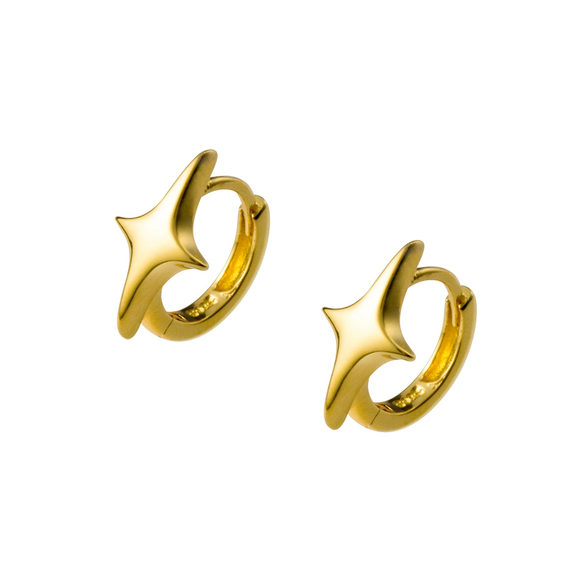 North Star Huggie Hoop Earring — A Tiny Spark for Everyday Shine