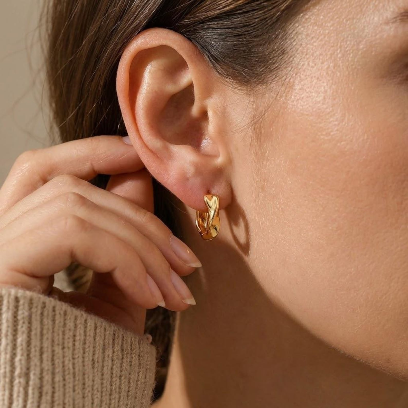 Chunky Twisted Hoops (2 PCS)