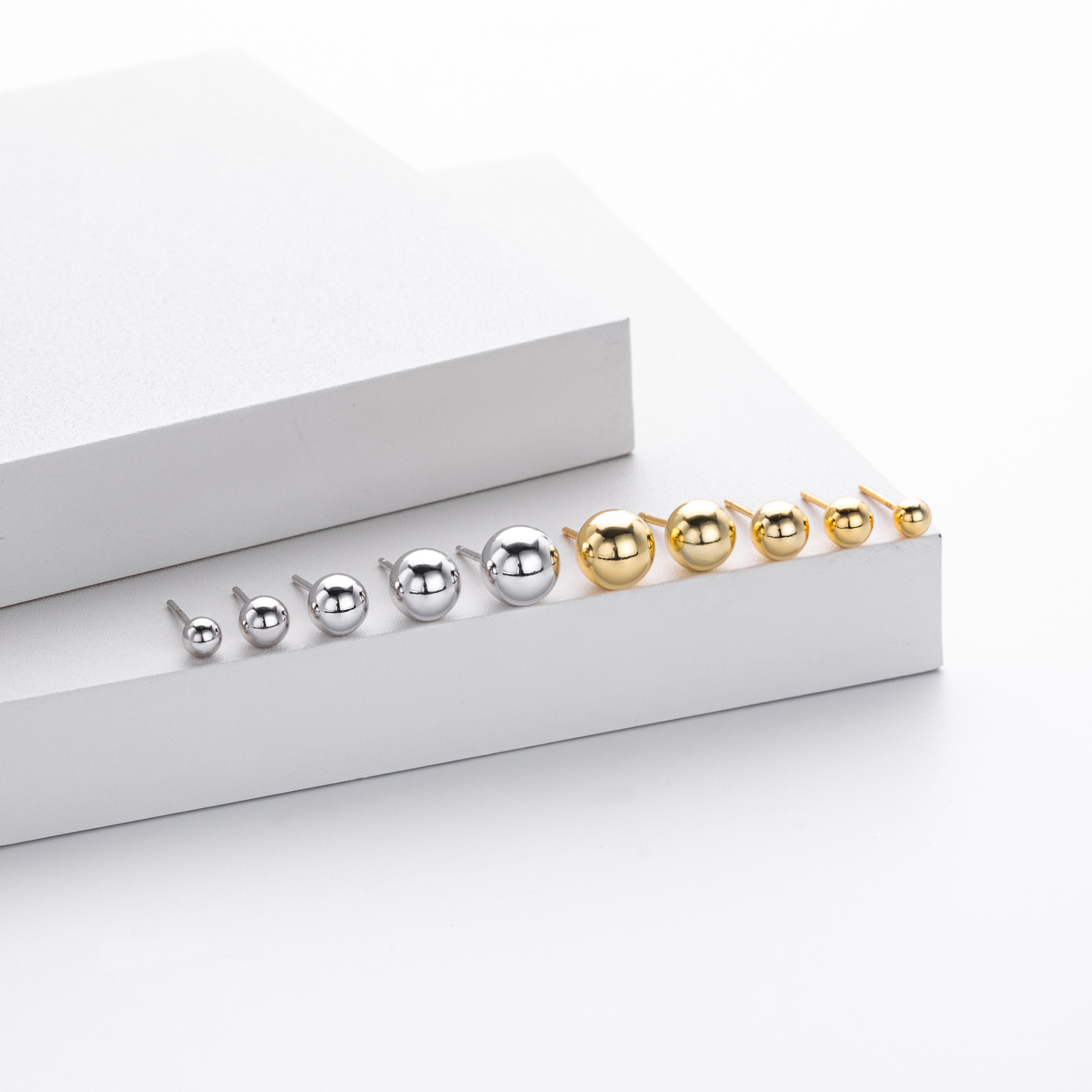 Classic Ball Stud Earrings — Pure Shine for Every Day