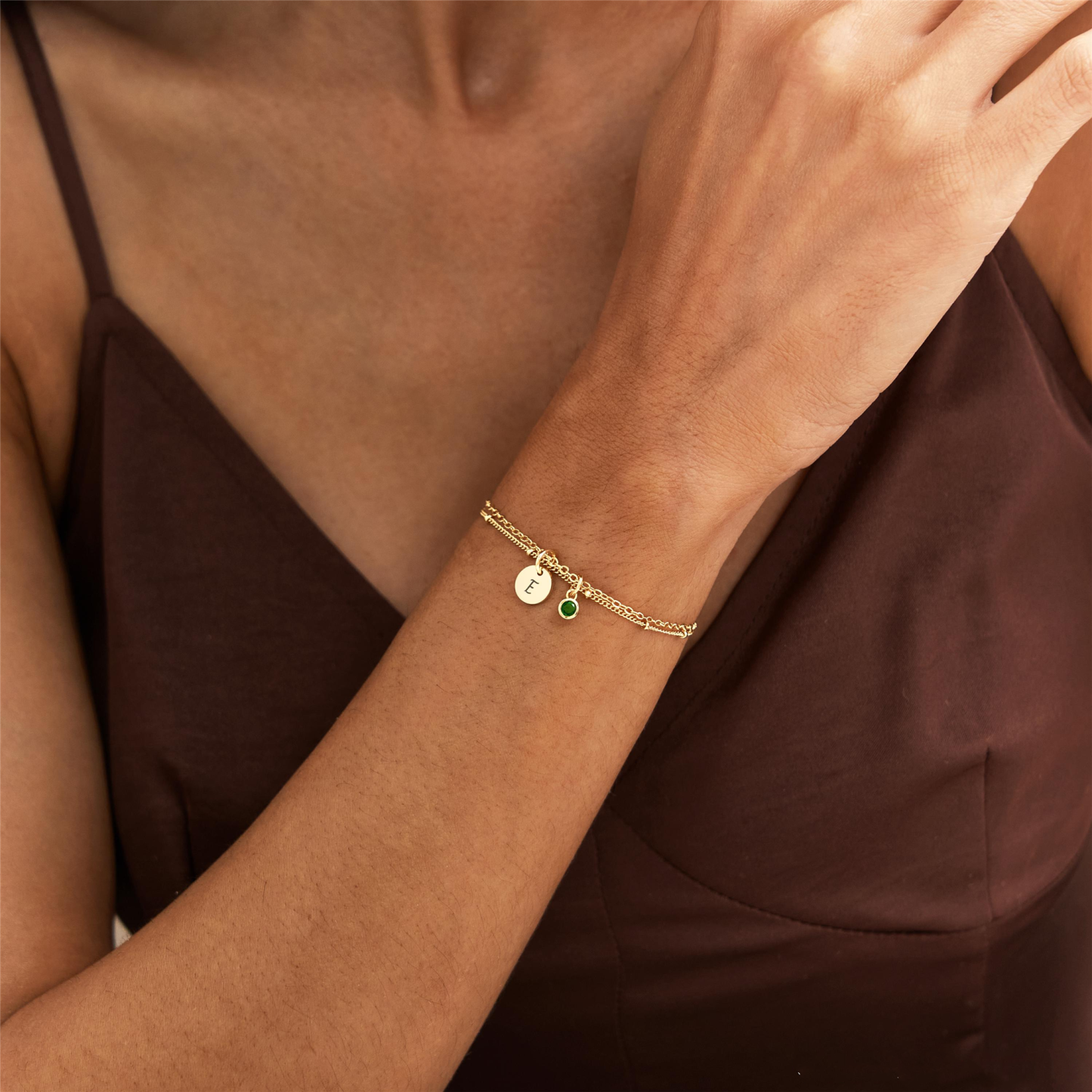 Initial Birthstone Bracelet — A Tiny Charm of Meaning