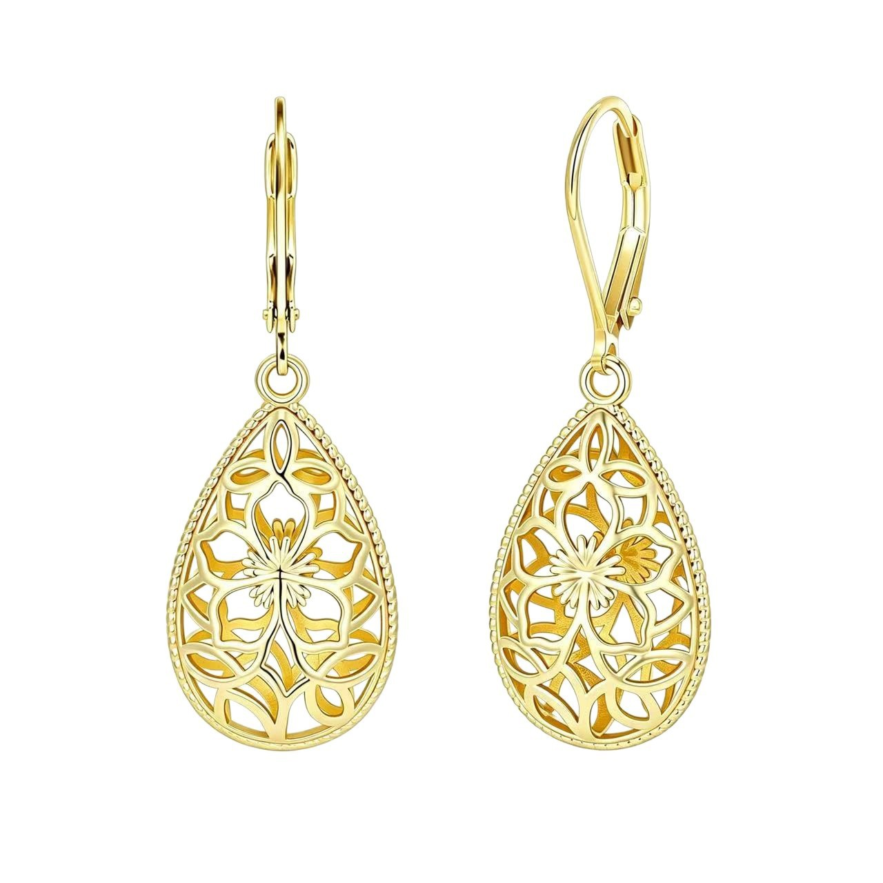 Filigree Teardrop Earrings — A Silver Bloom in Motion