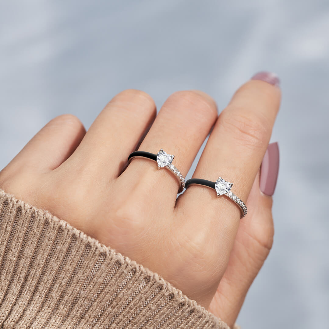 Black Enamel Ring-I'm Choosing My Peace
