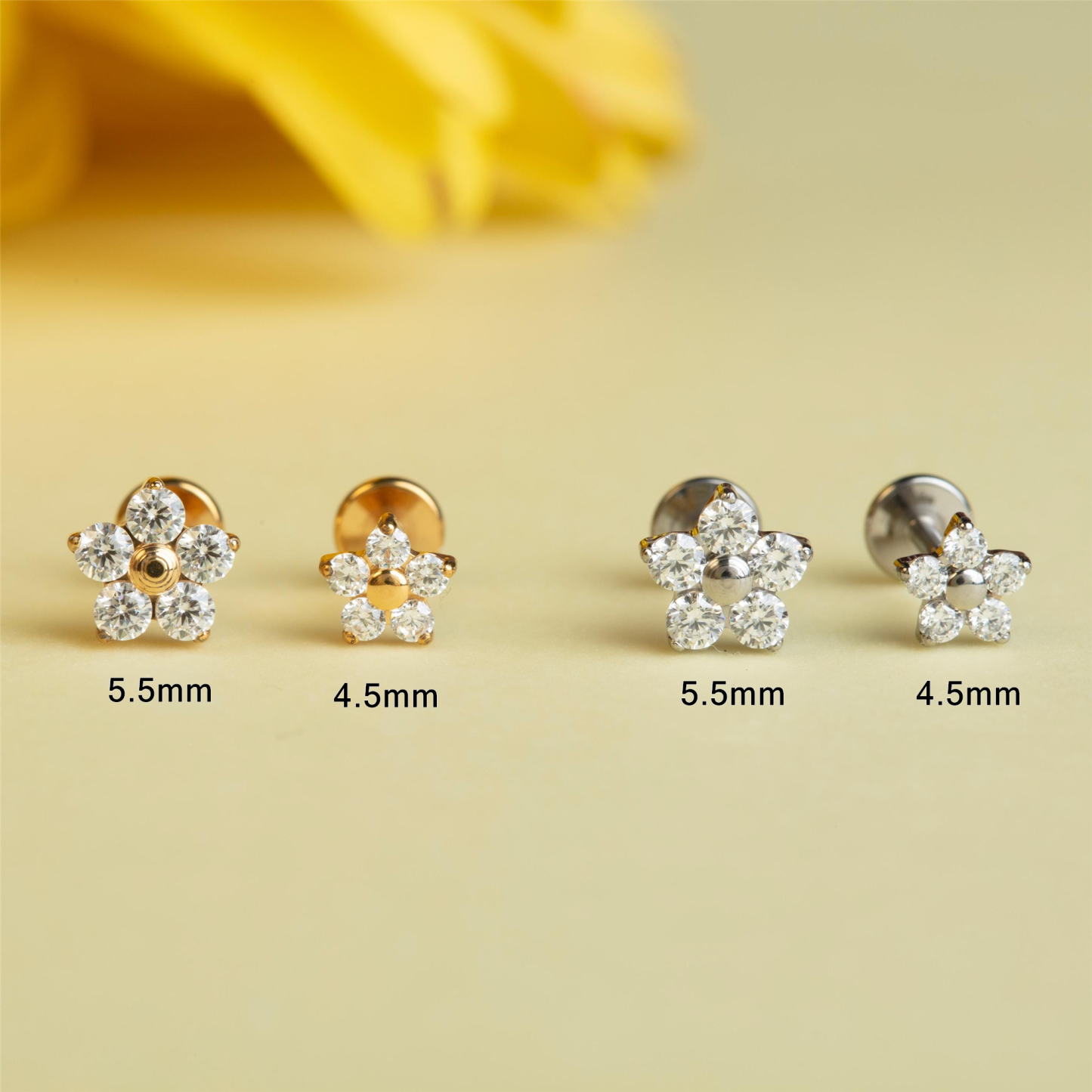 Mini flower Labret Stud (2 PCS)