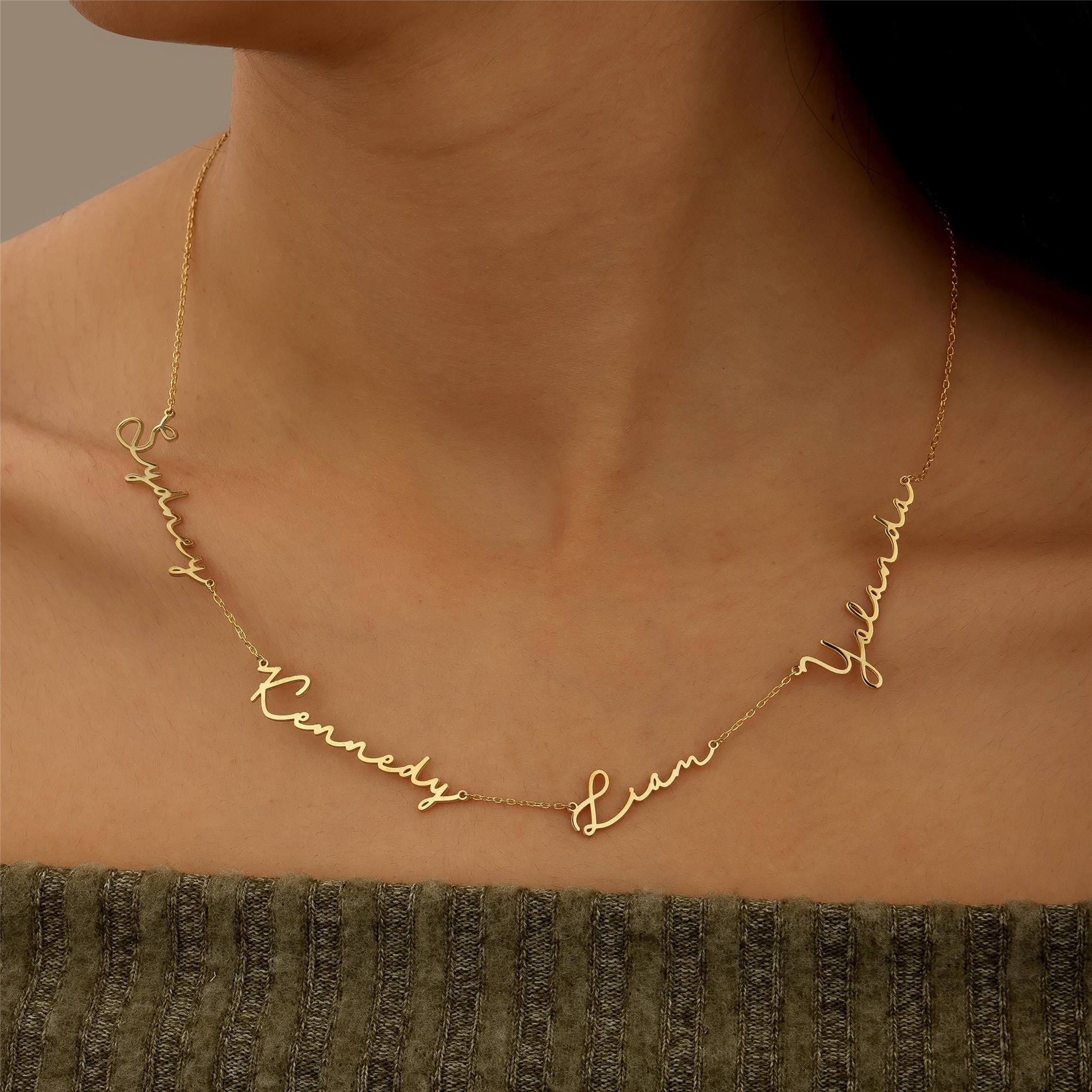 Personalized Multiple Name Necklace