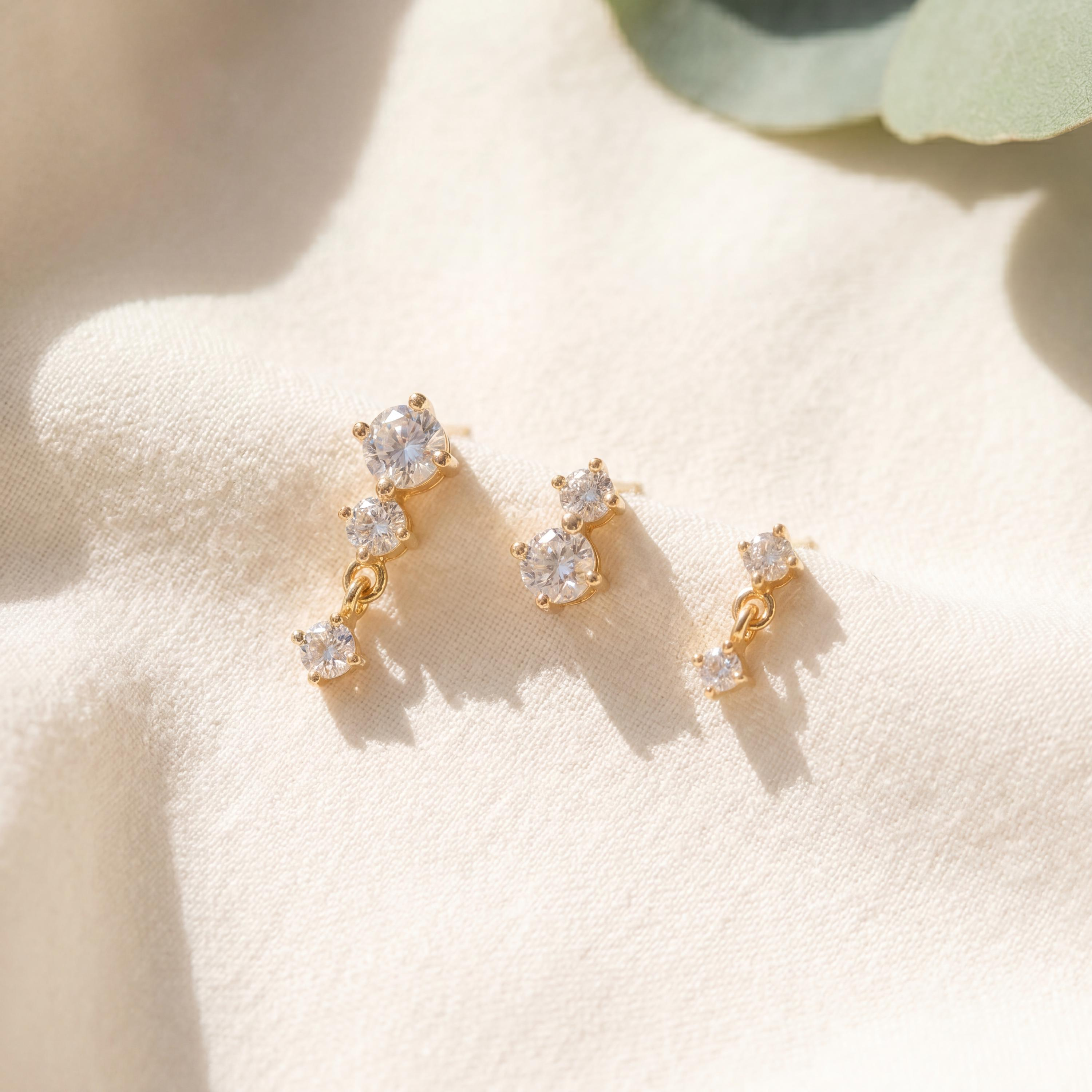 Dainty CZ Earring Set