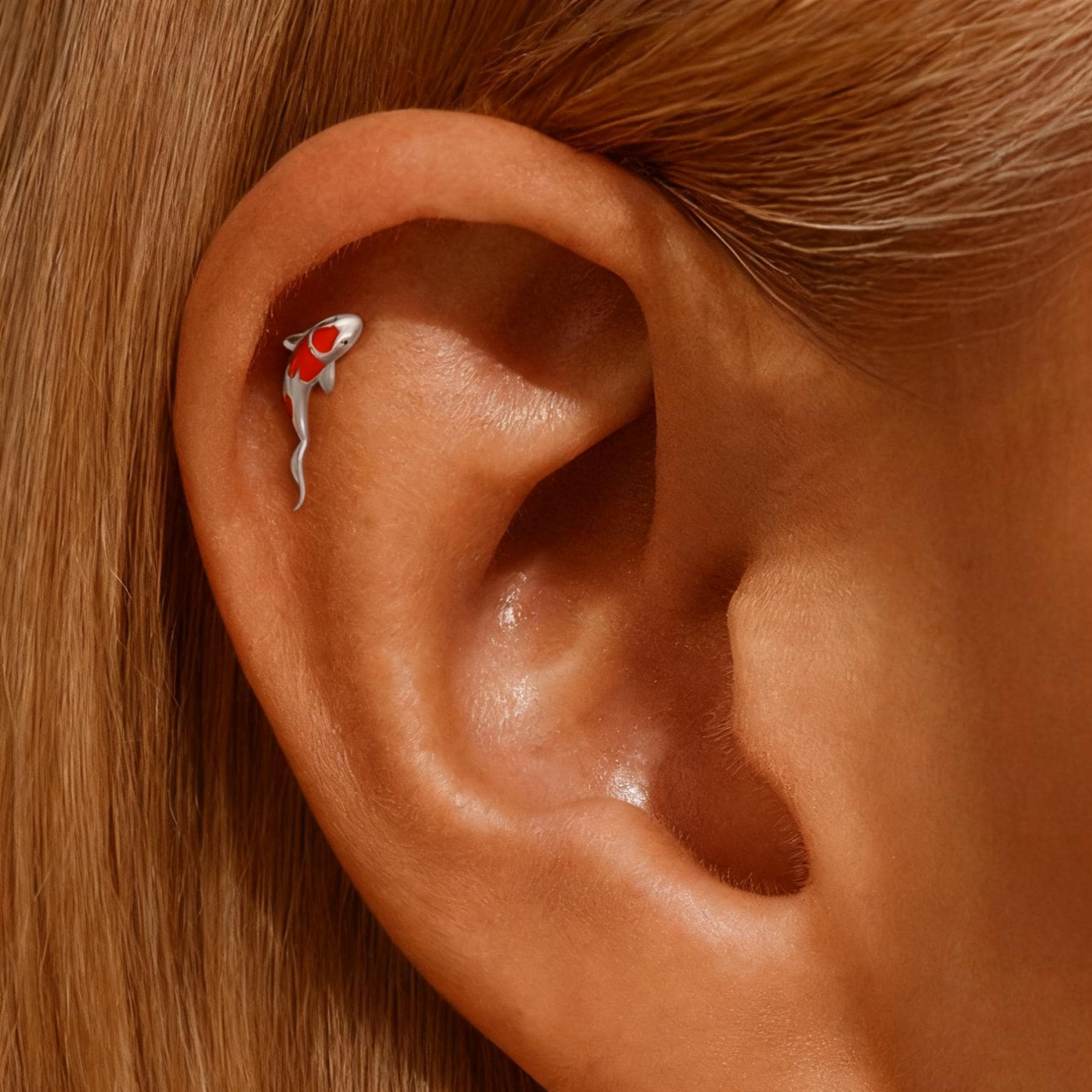 Sterling Silver Koi Fish Stud Earring (1 PC)