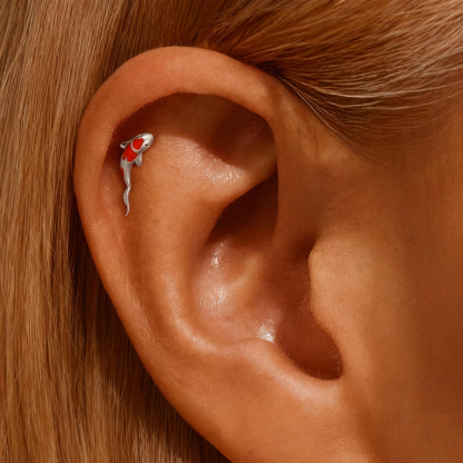 Sterling Silver Koi Fish Stud Earring (1 PC)