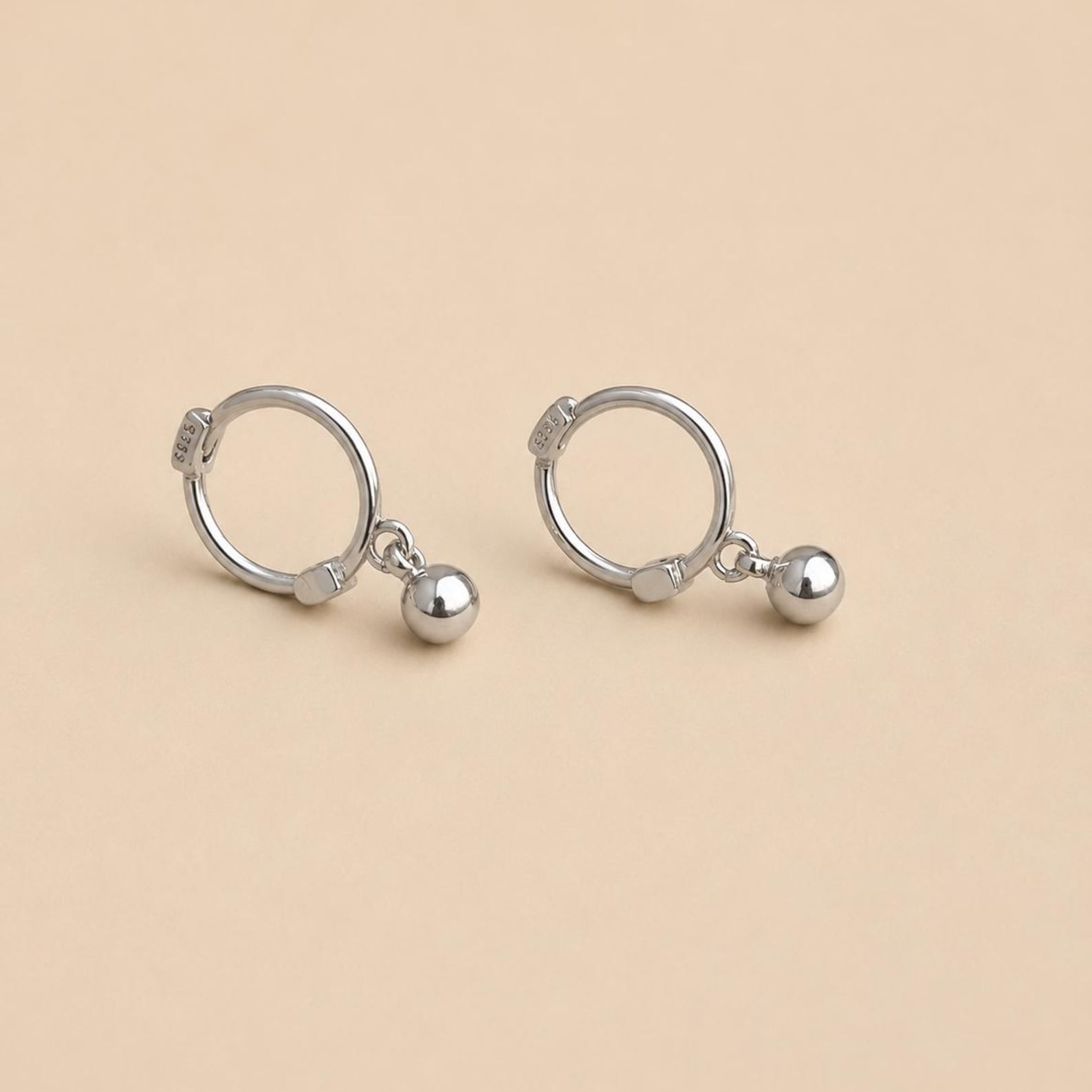 Dangle Bead Hoop Earrings — A Tiny Glow in Motion